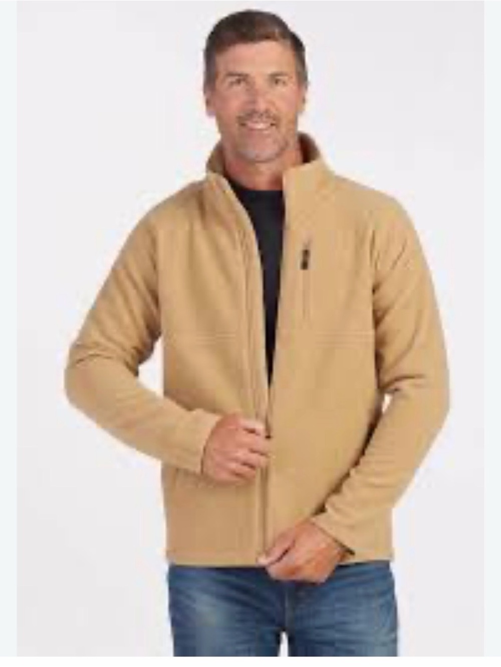 Woolx Merino Wool Fairbanks Jacket Mens Tan Zip Up Fleece Outdoor Sz M